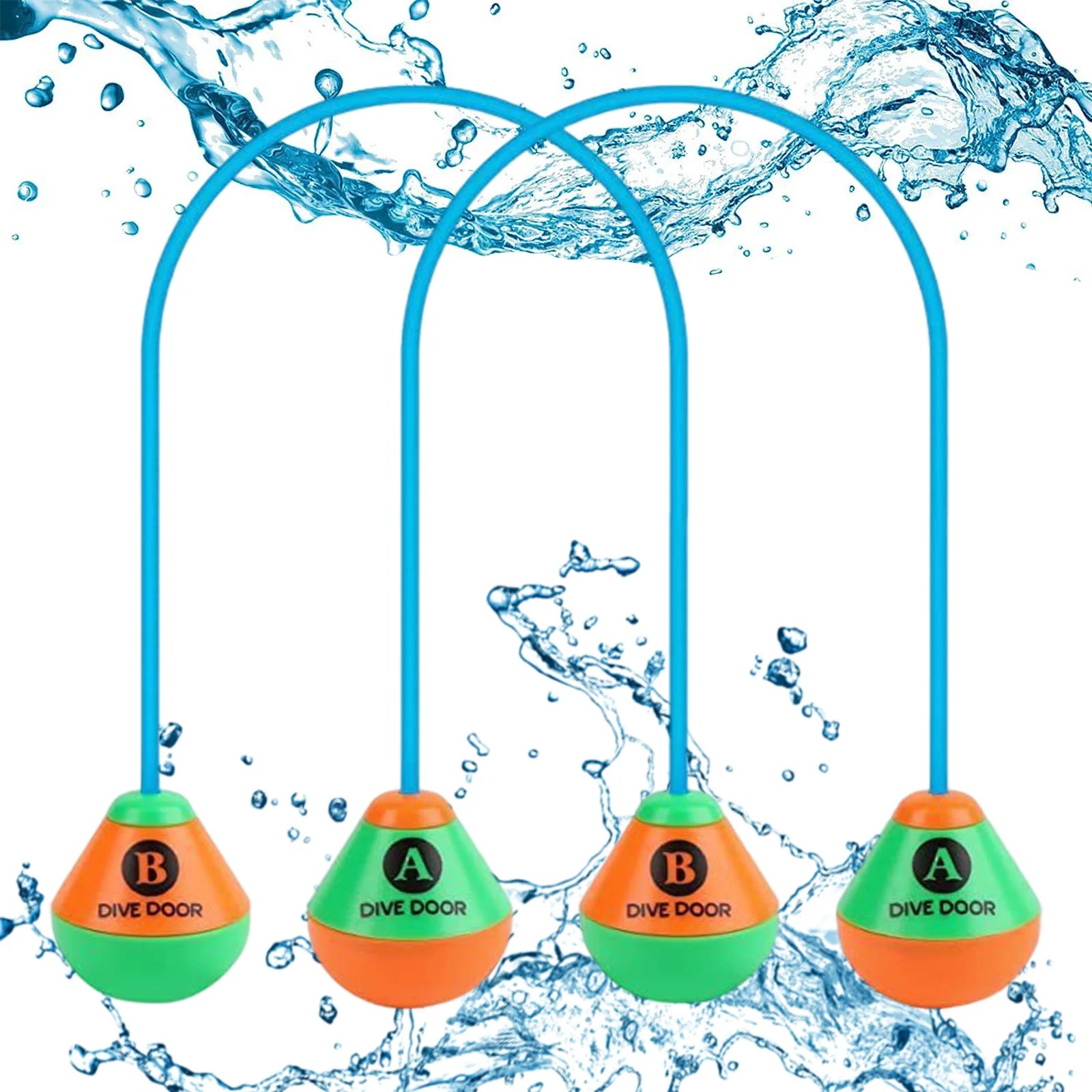 2Pcs/Set through Door Diving Ring Funny Swimming Game Aids Reusable Underwater Swimming Dive Door Adults Kids Pool through Rings