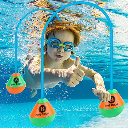 2Pcs/Set through Door Diving Ring Funny Swimming Game Aids Reusable Underwater Swimming Dive Door Adults Kids Pool through Rings